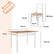 Jedilni komplet PAUL, 5-delni, naravno rjav