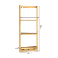 Stenska polica za kopalnico BAMBOO, 28,5x10x70cm, 3 police, rjava
