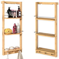 Stenska polica za kopalnico BAMBOO, 28,5x10x70cm, 3 police, rjava