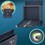 Poštni nabiralnik s tubusom za časopise POST, 30,5x10x33,5cm, antracit