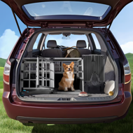 Transportni boks za psa BRUNO, 89x70x51cm, srebrna/črna