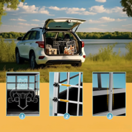 Transportni boks za psa BRUNO, 89x70x51cm, srebrna/črna