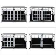 Transportni boks za psa BRUNO, 89x70x51cm, srebrna/črna