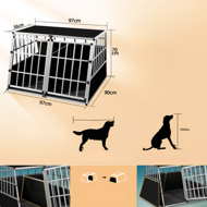Transportni boks za psa BRUNO, 97x90x70cm, srebrn/črn