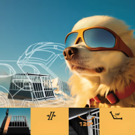 Transportni boks za psa BRUNO, 97x90x70cm, srebrn/črn