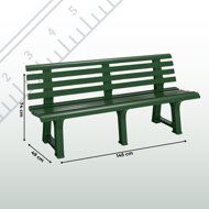 Vrtna klop ORCHIDEA, 145x49x74cm, zelena