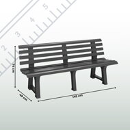 Vrtna klop ORCHIDEA, 145x49x74cm, antracit