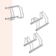 Stojalo za 2 kolesi BIKE, 48x32x27cm, srebrn