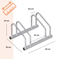 Stojalo za 2 kolesi BIKE, 48x32x27cm, srebrn