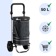 Nakupovalna torba na kolesih EASY, 50l, črna