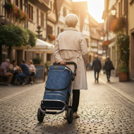 Nakupovalna torba na kolesih EASY, 50l, modra