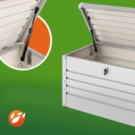 Kovinski shranjevalni zaboj METALBOX, 385L, 120×62×63cm, siva