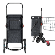 Nakupovalna torba na kolesih za stopnice COMFORT, 50l, črna