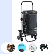 Nakupovalna torba na kolesih za stopnice COMFORT, 50l, črna