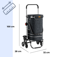 Nakupovalna torba na kolesih za stopnice COMFORT, 50l, črna
