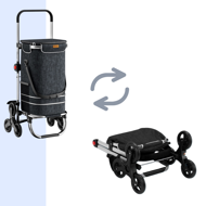 Nakupovalna torba na kolesih za stopnice COMFORT, 50l, črna