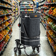 Nakupovalna torba na kolesih za stopnice COMFORT, 50l, črna