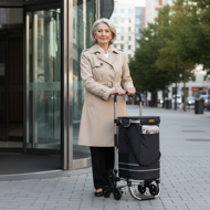 Nakupovalna torba na kolesih za stopnice COMFORT, 50l, črna