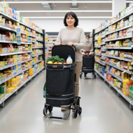 Nakupovalna torba na kolesih za stopnice COMFORT, 50l, črna