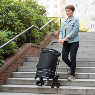 Nakupovalna torba na kolesih za stopnice COMFORT, 50l, črna