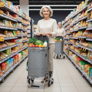 Nakupovalna torba na kolesih za stopnice COMFORT, 50l, siva