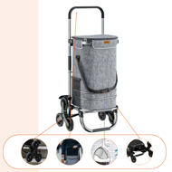 Nakupovalna torba na kolesih za stopnice COMFORT, 50l, siva