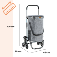 Nakupovalna torba na kolesih za stopnice COMFORT, 50l, siva