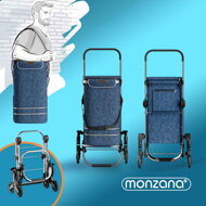 Nakupovalna torba na kolesih za stopnice COMFORT, modra