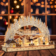 Božični LED lok CLEMENT, 45x12,5x28cm, naravna rjava