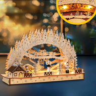 Božični LED lok CLEMENT, 45x12,5x28cm, naravna rjava