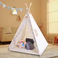 Otroški šotor tipi JULIUS, 120x120x160cm, bela/siva