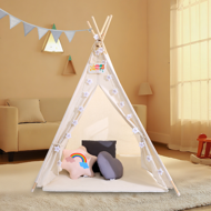 Otroški šotor tipi JULIUS, 120x120x160cm, bela/siva