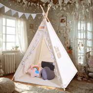 Otroški šotor tipi JULIUS, 120x120x160cm, bela/siva