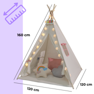 Otroški šotor tipi JULIA, 160x120x120cm, bež/roza