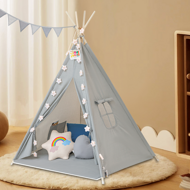 Otroški šotor tipi JULIUS, 120x120x160cm, siva/modra