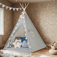 Otroški šotor tipi JULIUS, 120x120x160cm, siva/modra