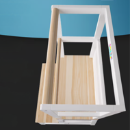 Učni stolp s stopničkami, borovina, 93x56x49cm, bela/naravno rjava