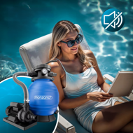 Peščena filtracija za bazen AQUA s filtrirnimi kroglicami, 10.200 l/h, modra