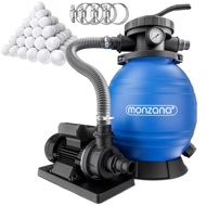 Peščena filtracija za bazen AQUA s filtrirnimi kroglicami, 10.200 l/h, modra