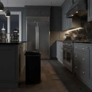 Senzorski koš za odpadke DEUS, 58 litrov, črn