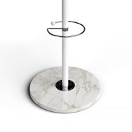 Stoječe obešalo TENZY z marmornim podstavkom, 37x173cm, belo