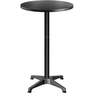 Po višini nastavljiva aluminijasta barska miza NERO, Ø60cm, črna