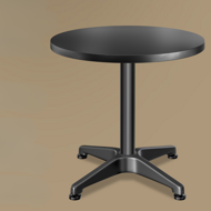 Po višini nastavljiva aluminijasta barska miza NERO, Ø60cm, črna