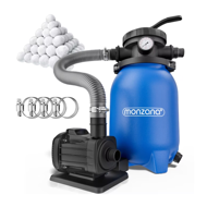 Peščena filtracija za bazen AQUA s filtrirnimi kroglicami, 5 000 l/h, modra