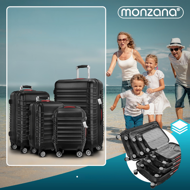 Set trdih kovčkov AERO, 4-delni, ABS, črni