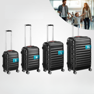 Set trdih kovčkov AERO, 4-delni, ABS, črni