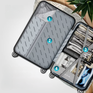 Set trdih kovčkov AERO, 4-delni, ABS, črni