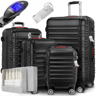 Set trdih kovčkov AERO, 4-delni, ABS, črni