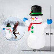 Napihljiv snežak z osvetlitvijo, 120 cm, bel
