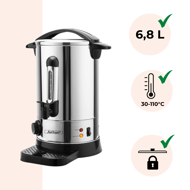 Grelnik za vino COZY, 6,8l, srebrn